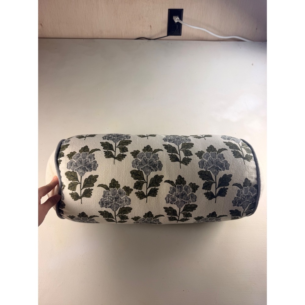 Bolster Pillow Unisex OS Cream Grey Floral Y2K Botanical Tapestry Decor